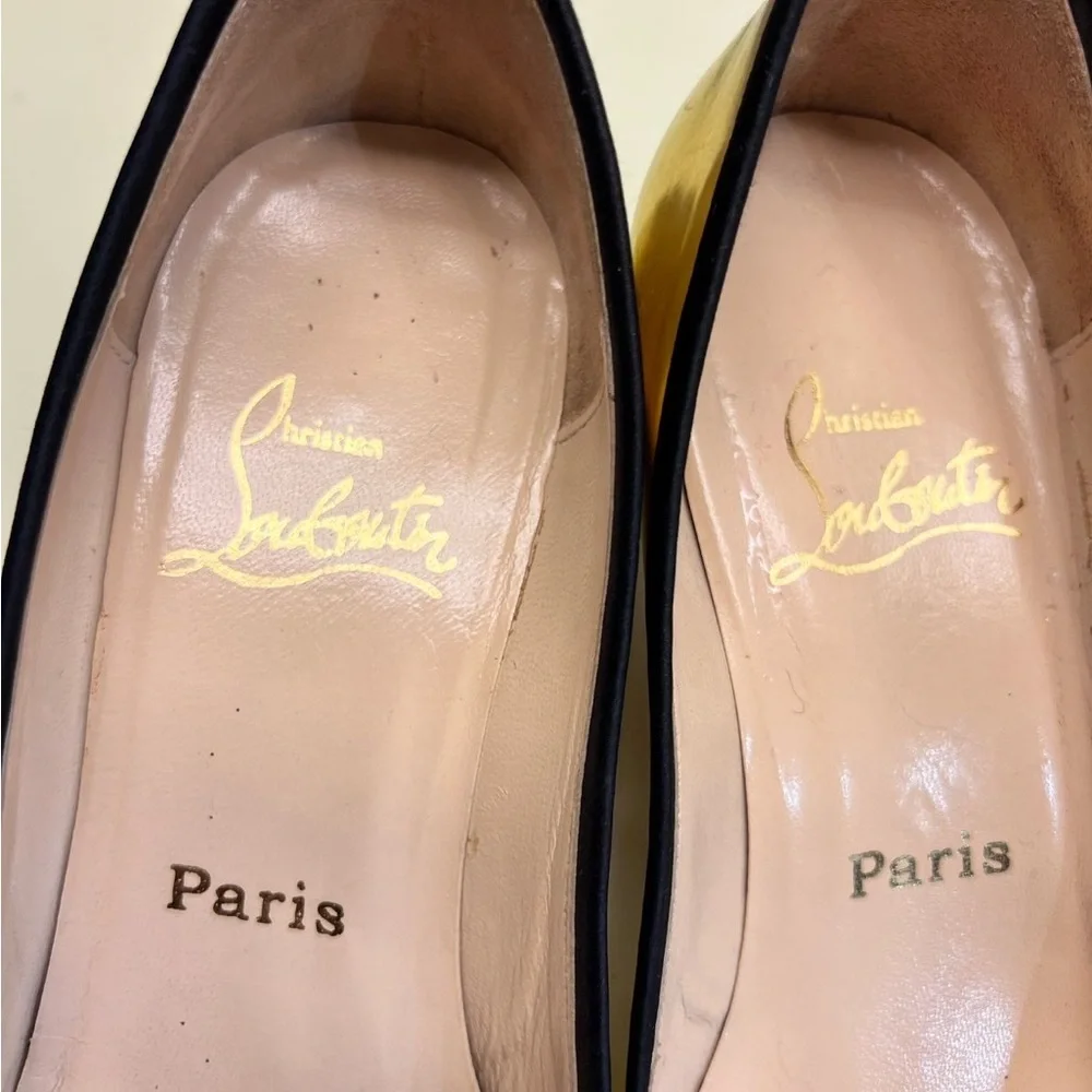 Authentic Christian Louboutin Gold and Black Heels - Picture 7 of 8